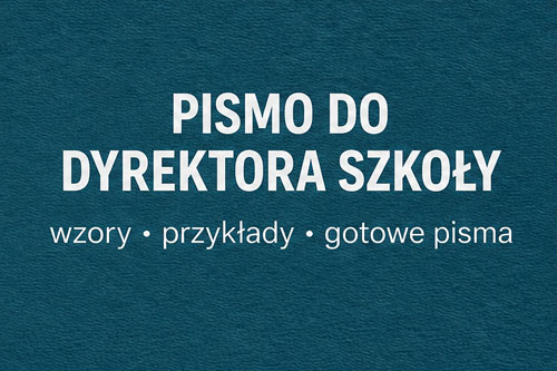 Pismo do dyrektora szkoły